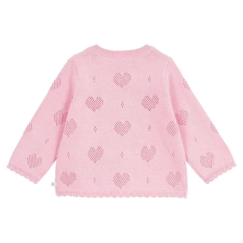 Petit Bateau Baby Cardigan Marquise Pink Hearts