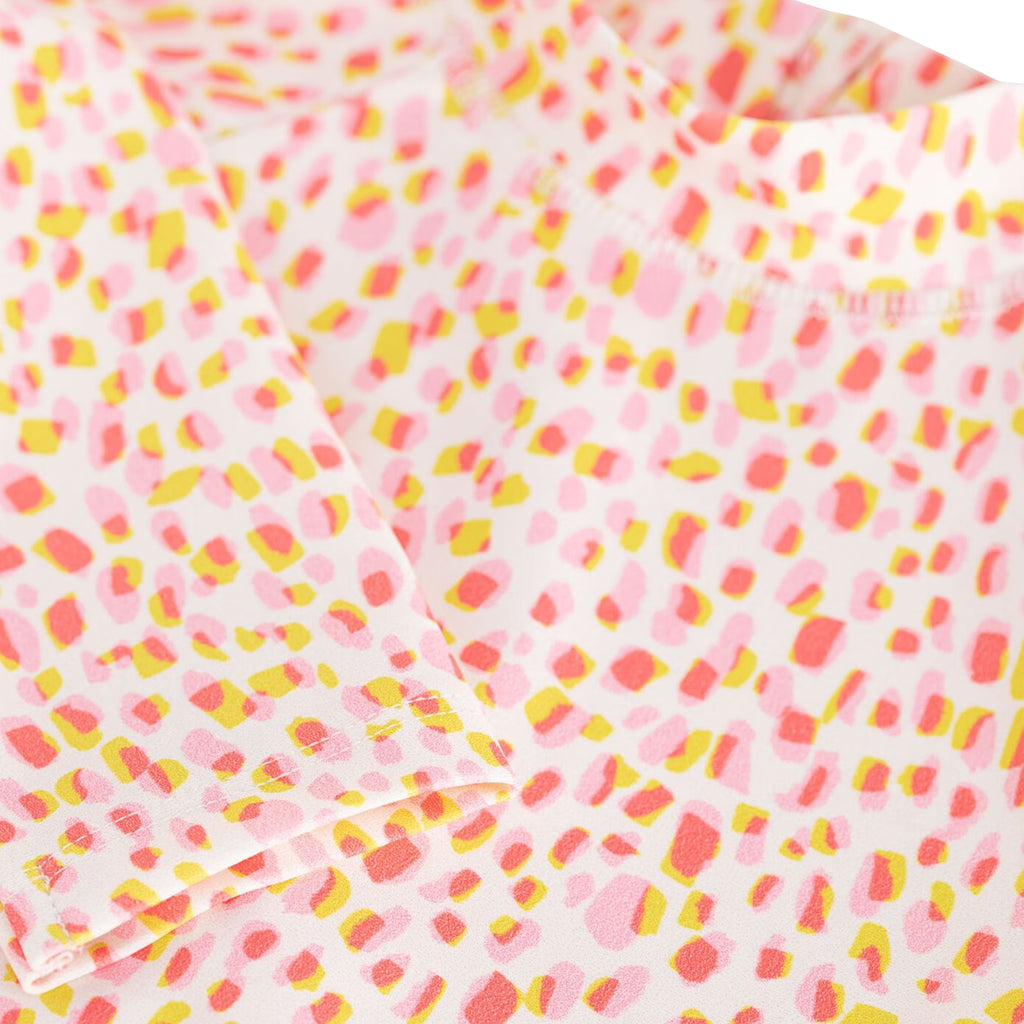Petit Bateau Child Swimsuit Pink And Yellow Dot Print