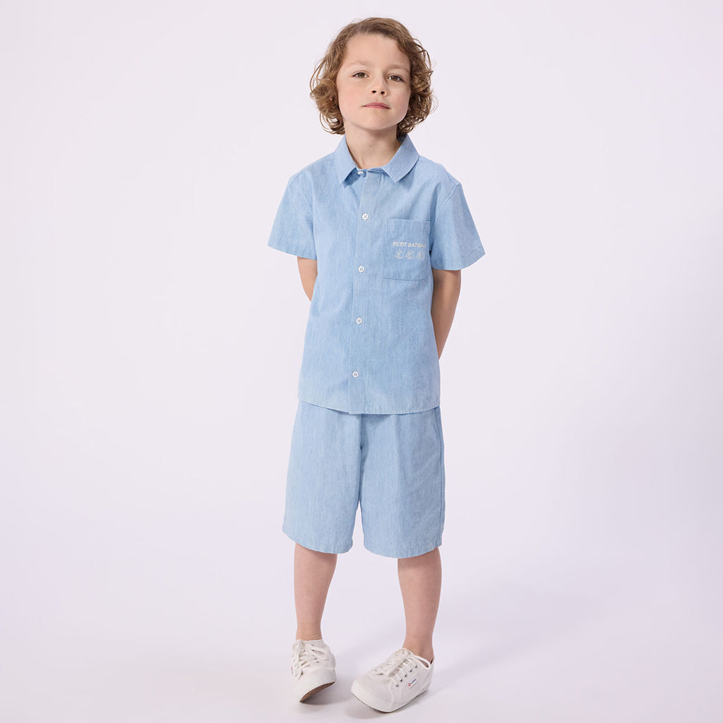 Petit Bateau Child Shirt Light Blue