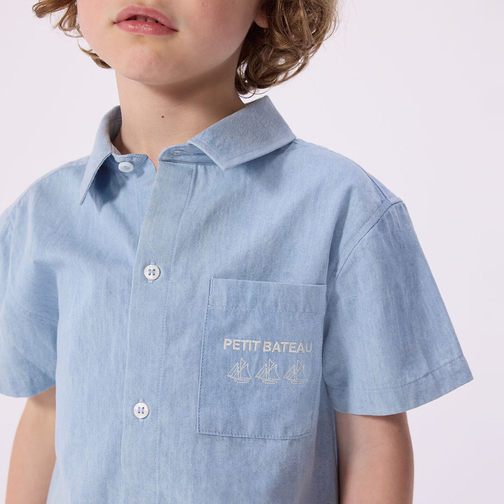 Petit Bateau Child Shirt Light Blue