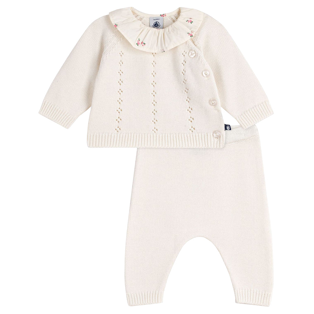 Petit Bateau Baby Two Piece Set Marshmallow Cream
