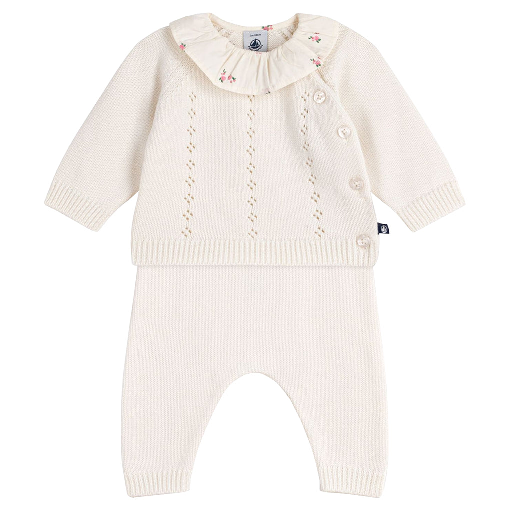 Petit Bateau Baby Two Piece Set Marshmallow Cream