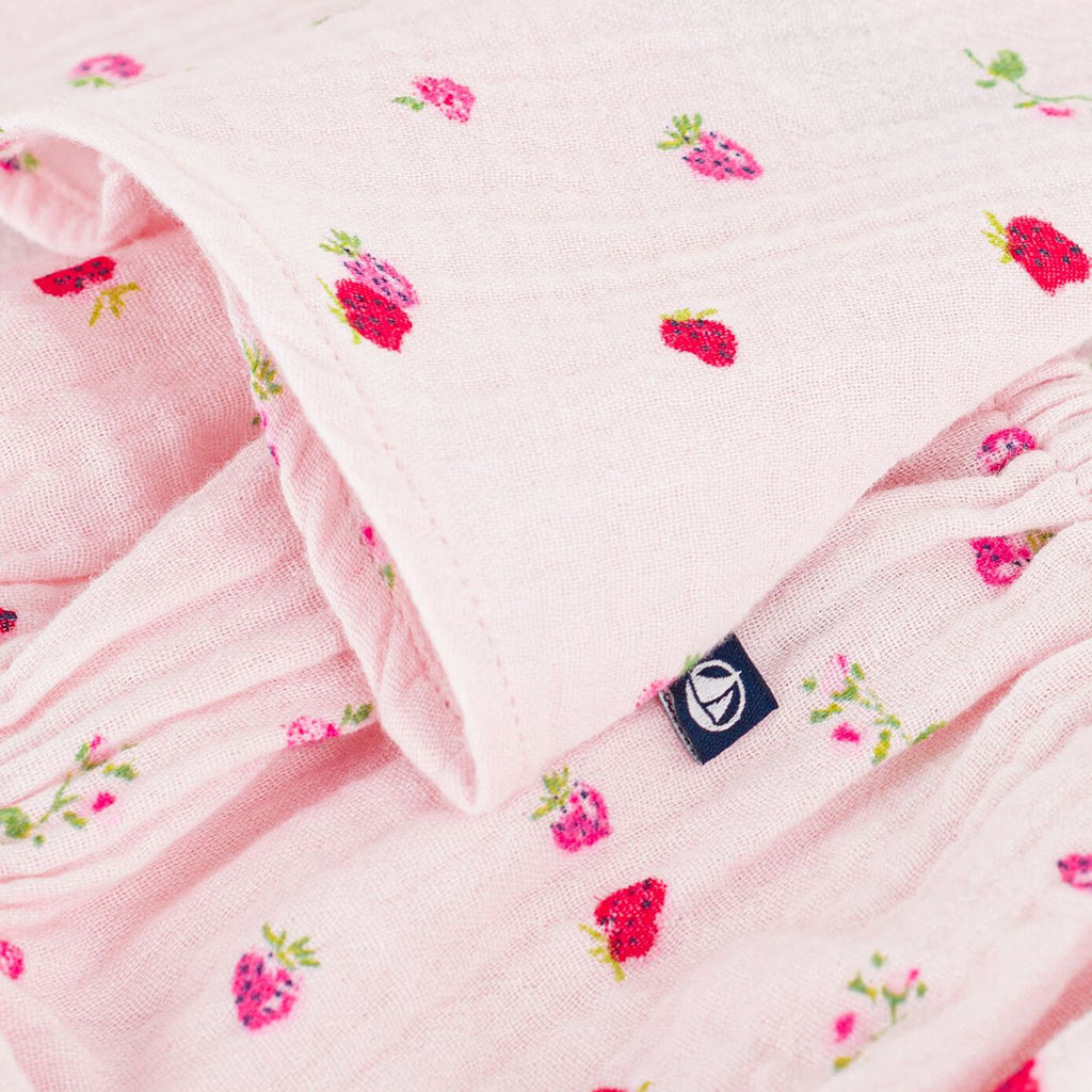 Petit Bateau Baby Dress With Bloomers Barely Pink Strawberry Print