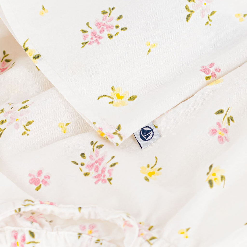 Petit Bateau Baby Two Piece Set Marshmallow White Floral Print