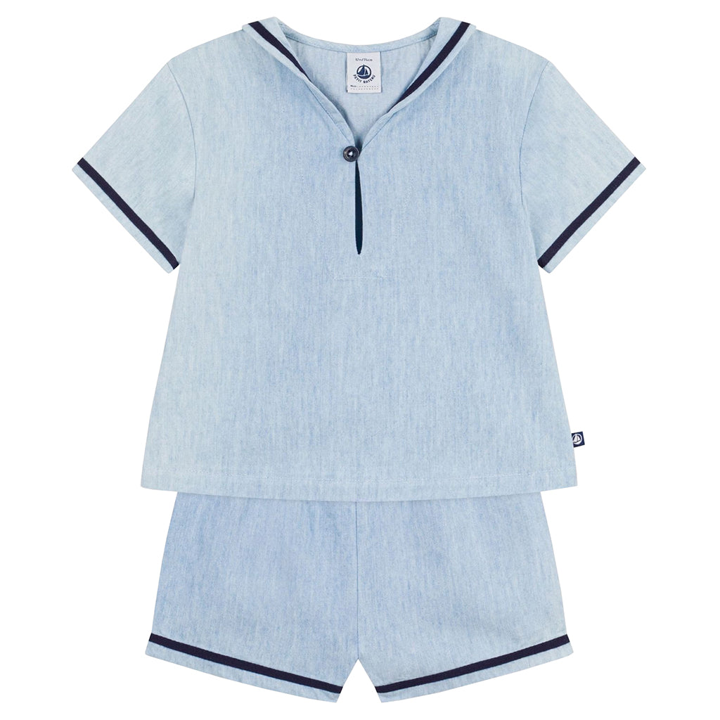Petit Bateau Baby Two Piece Set Light Blue