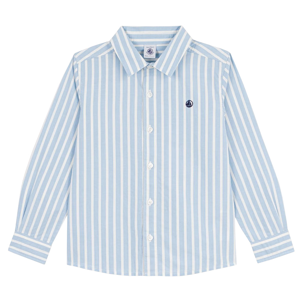 Petit Bateau Child Shirt Flo Blue And White Stripes