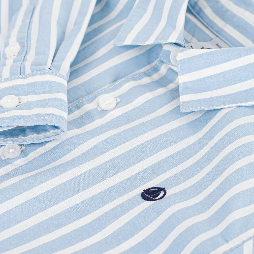 Petit Bateau Child Shirt Flo Blue And White Stripes