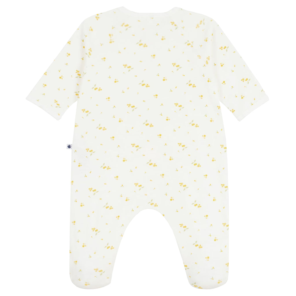 Petit Bateau Baby Pyjamas White Yellow Floral Print