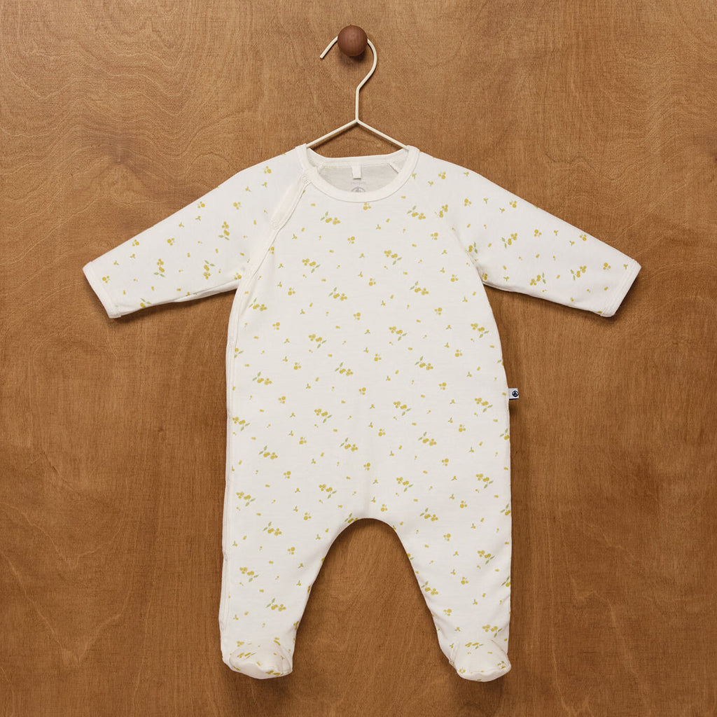 Petit Bateau Baby Pyjamas White Yellow Floral Print