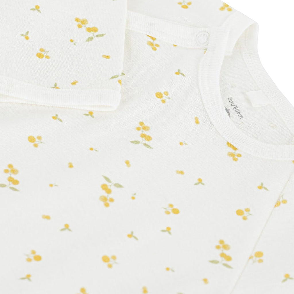 Petit Bateau Baby Pyjamas White Yellow Floral Print