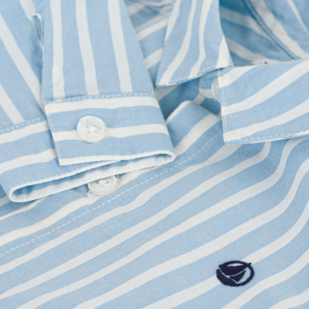 Petit Bateau Baby Shirt Flo Blue And White Stripes