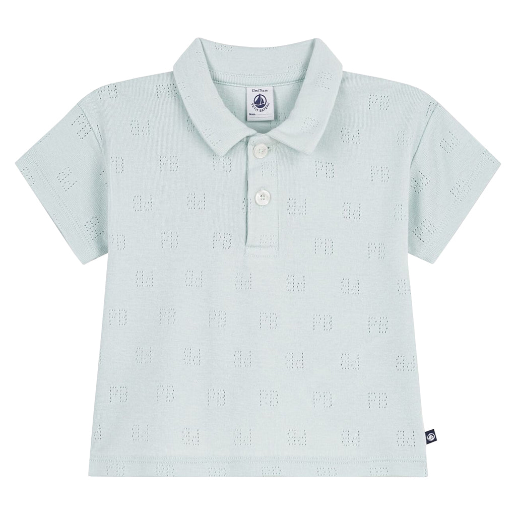 Petit Bateau Baby Polo T-shirt Spray Blue