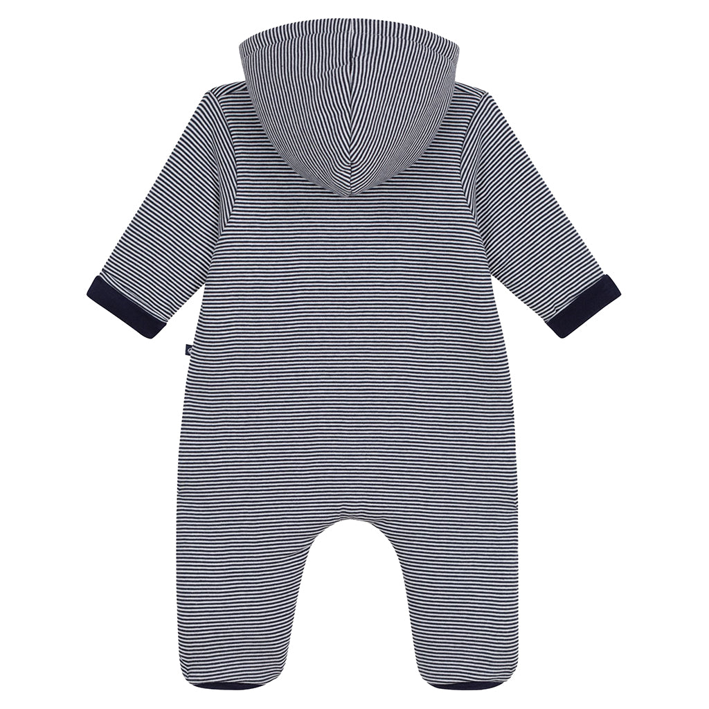 Petit Bateau Baby Padded Jumpsuit Smoking Navy Blue Stripes