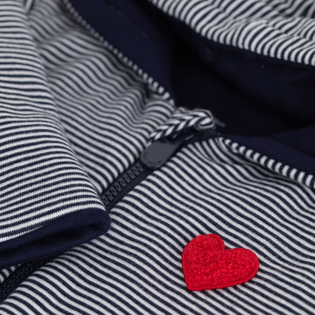 Petit Bateau Baby Padded Jumpsuit Smoking Navy Blue Stripes
