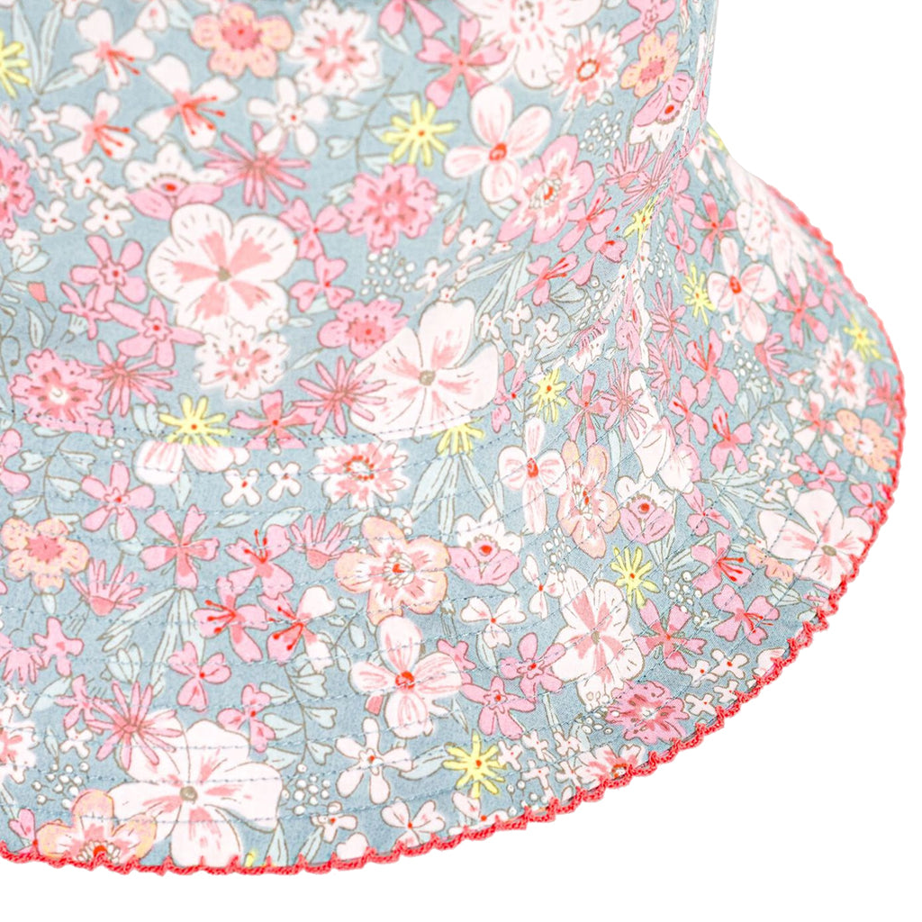 Petit Bateau Child Hat Spray Blue Floral Print