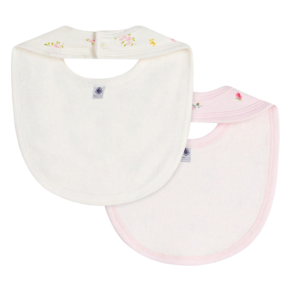 Petit Bateau Baby Set Of Two Bibs Pink Strawberry Floral Print
