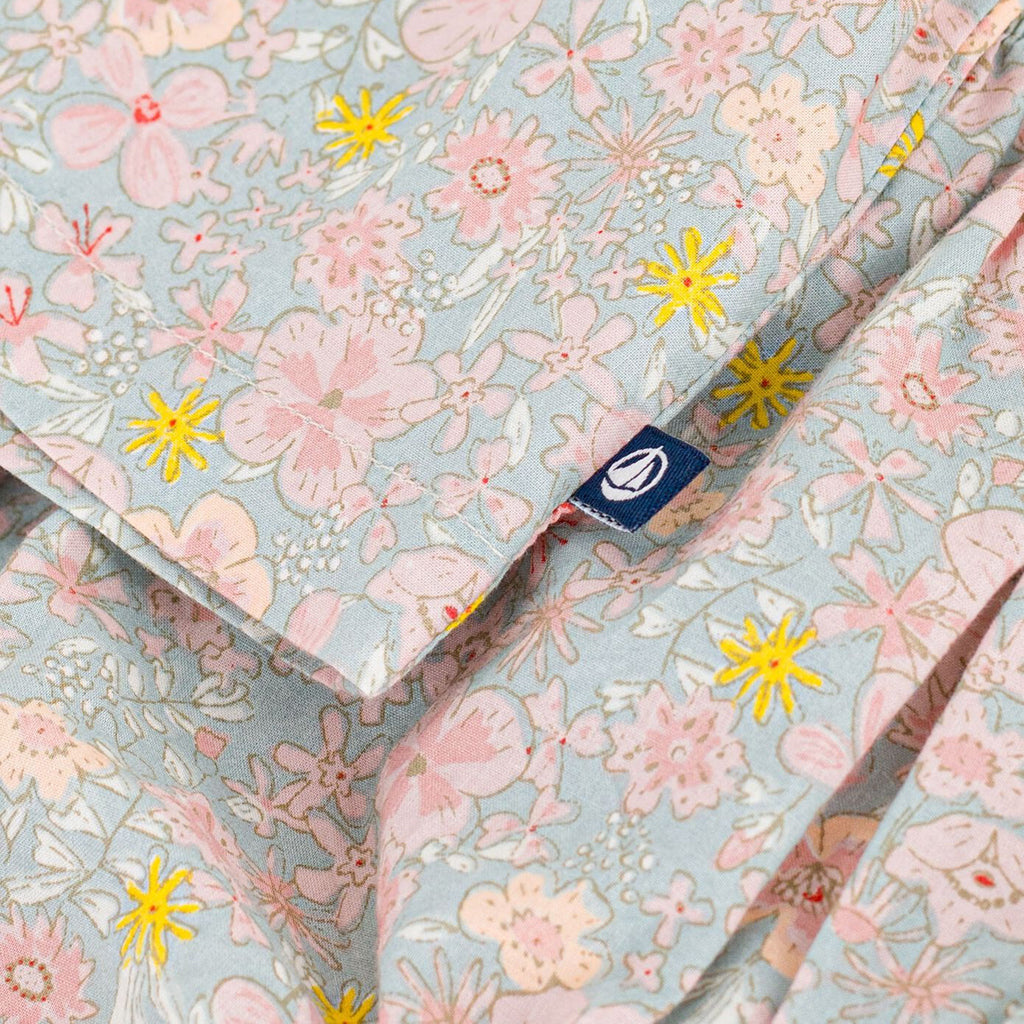 Petit Bateau Baby Dress With Bloomers Spray Blue Floral Print