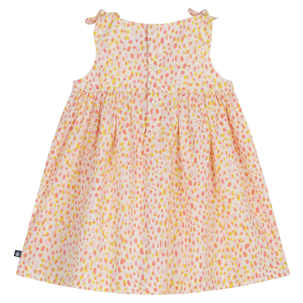 Petit Bateau Baby Dress Pink And Yellow Dot Print