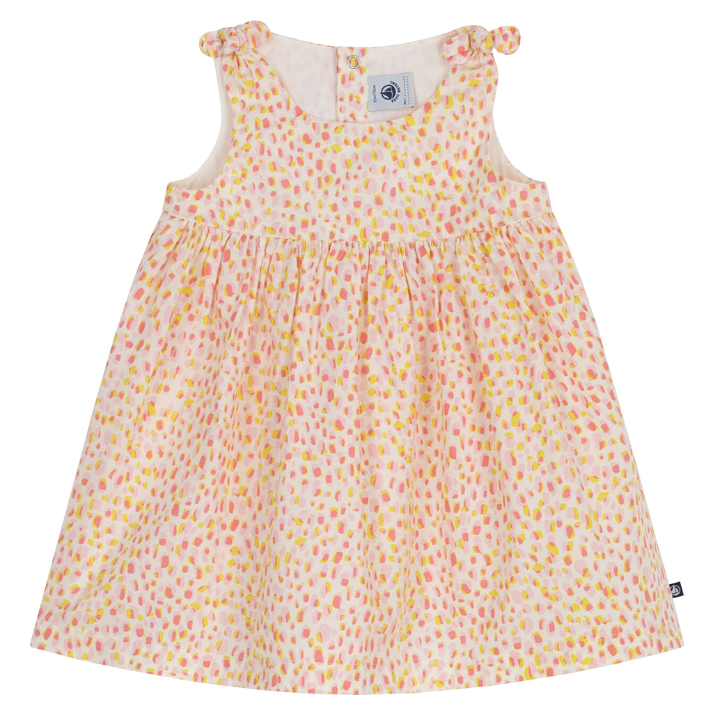 Petit Bateau Baby Dress Pink And Yellow Dot Print