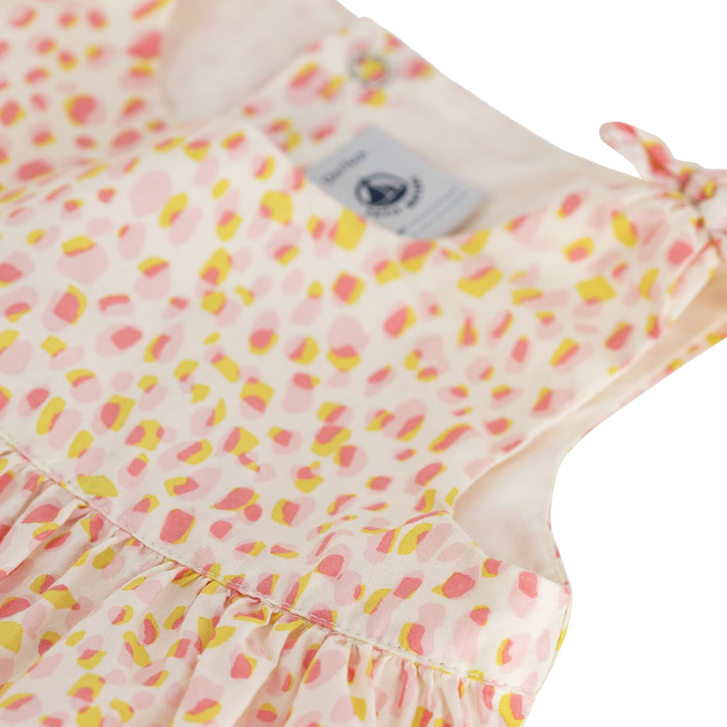 Petit Bateau Baby Dress Pink And Yellow Dot Print