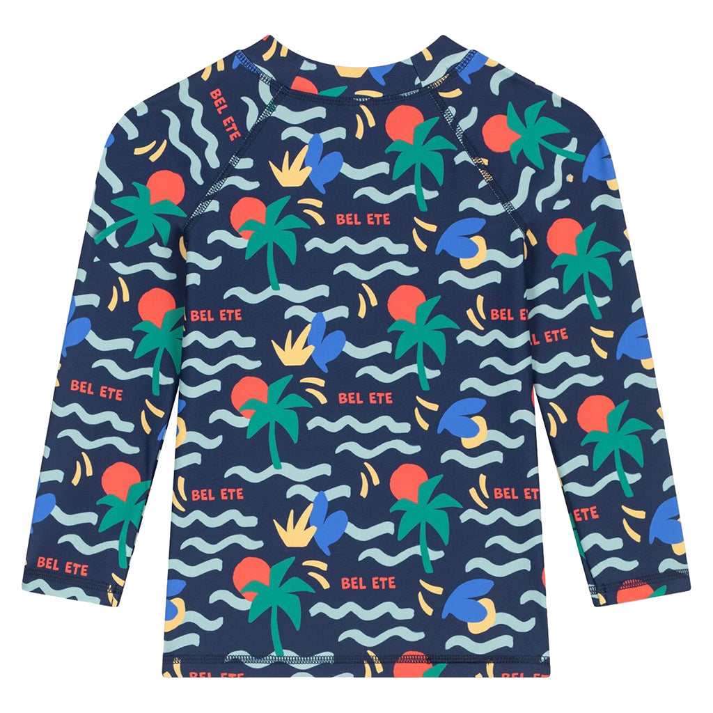 Petit Bateau Child Swim Shirt Dusk Blue Beach Print