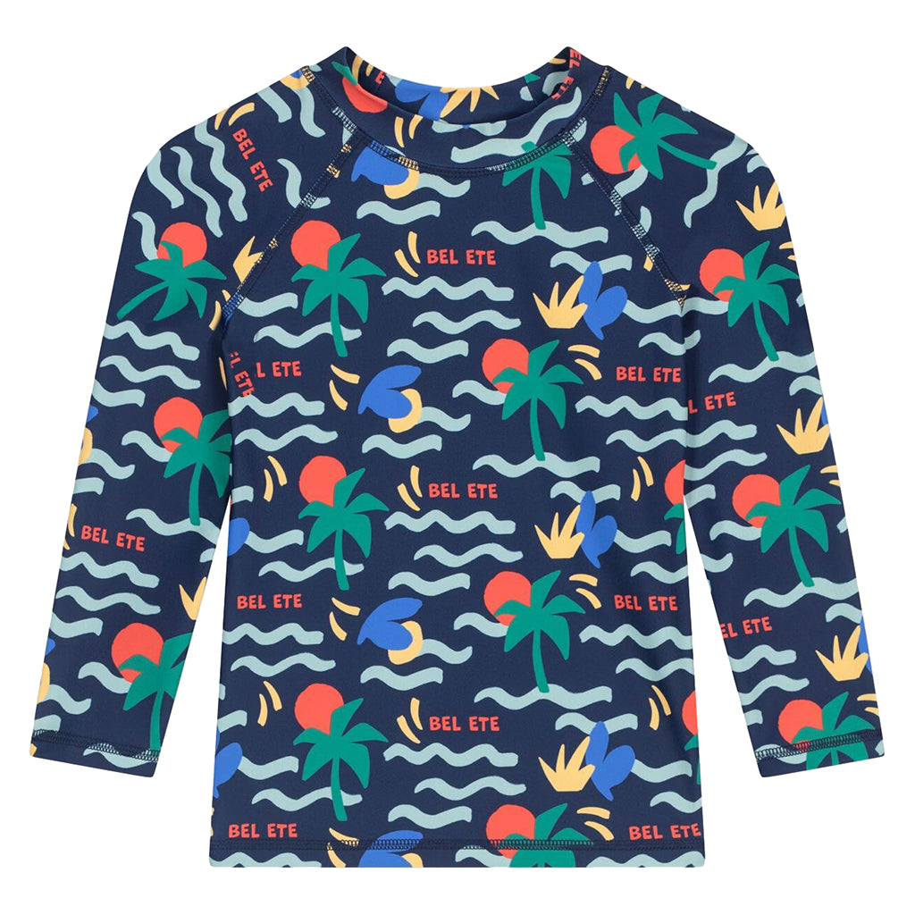 Petit Bateau Child Swim Shirt Dusk Blue Beach Print