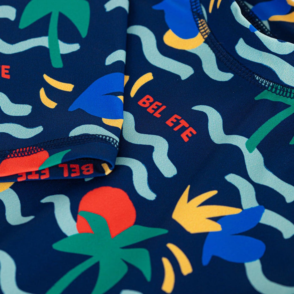 Petit Bateau Child Swim Shirt Dusk Blue Beach Print