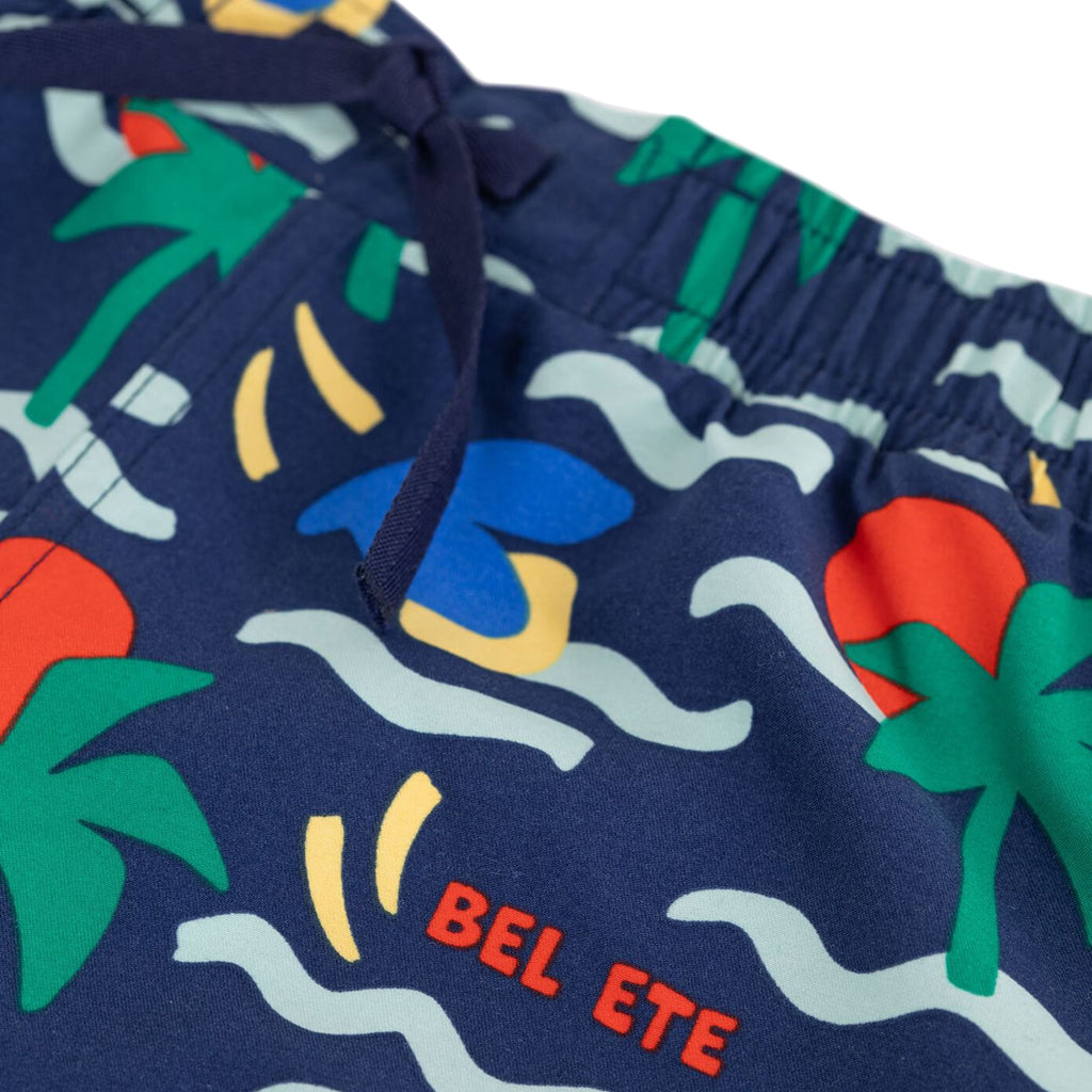 Petit Bateau Child Swim Shorts Dusk Blue Beach Print