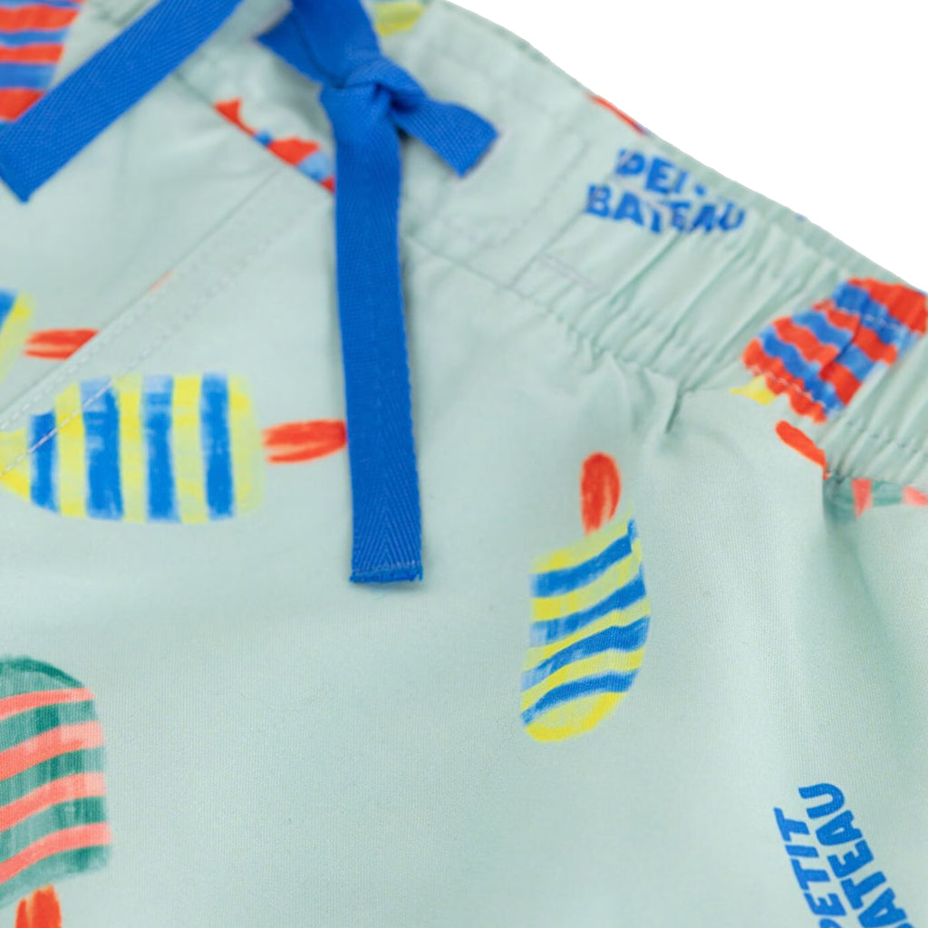 Petit Bateau Child Swim Shorts Spray Blue Popsicle Print