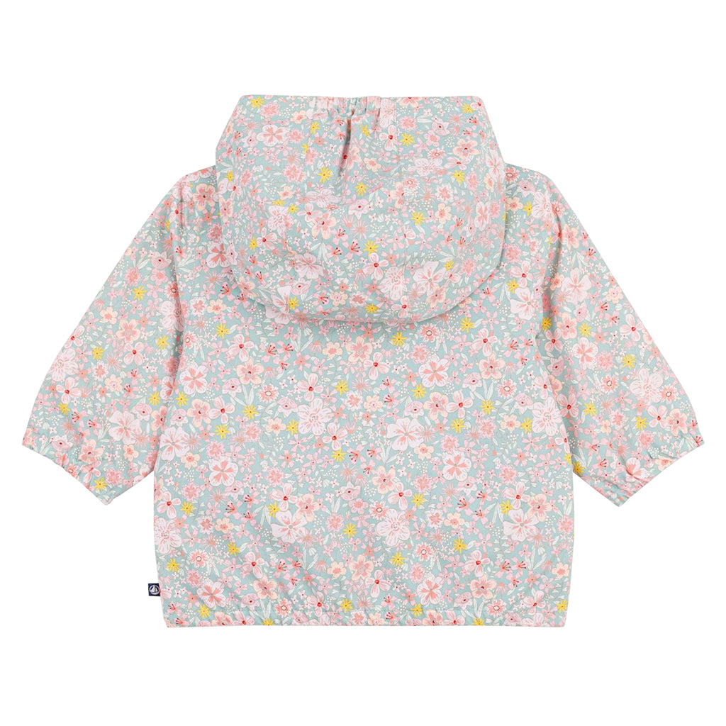 Petit Bateau Baby Windbreaker Jacket Spray Blue Floral Print