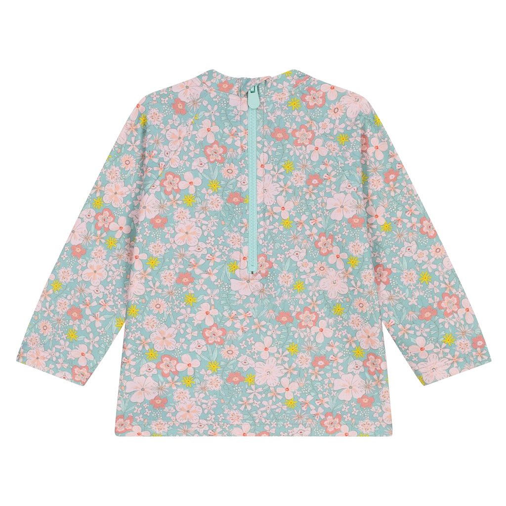 Petit Bateau Baby Swim Shirt Spray Blue Floral Print