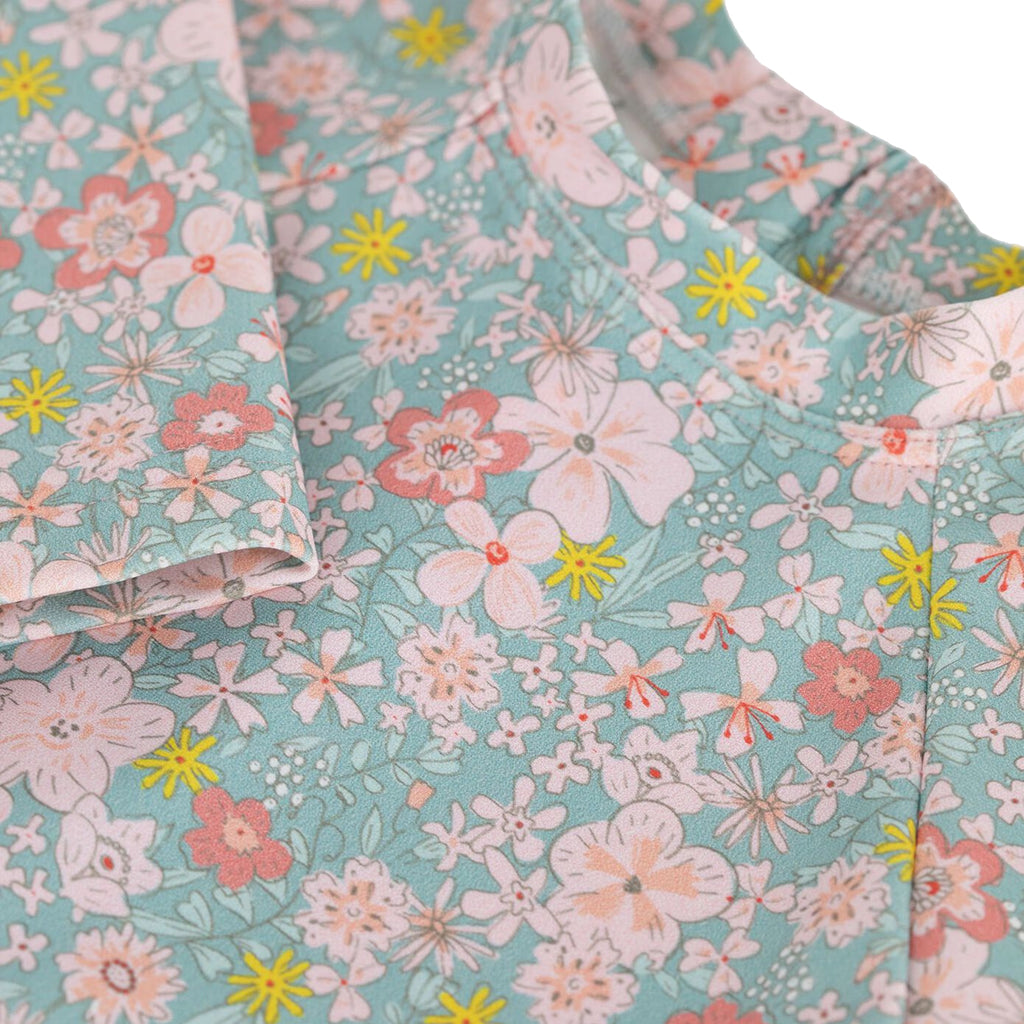 Petit Bateau Baby Swim Shirt Spray Blue Floral Print