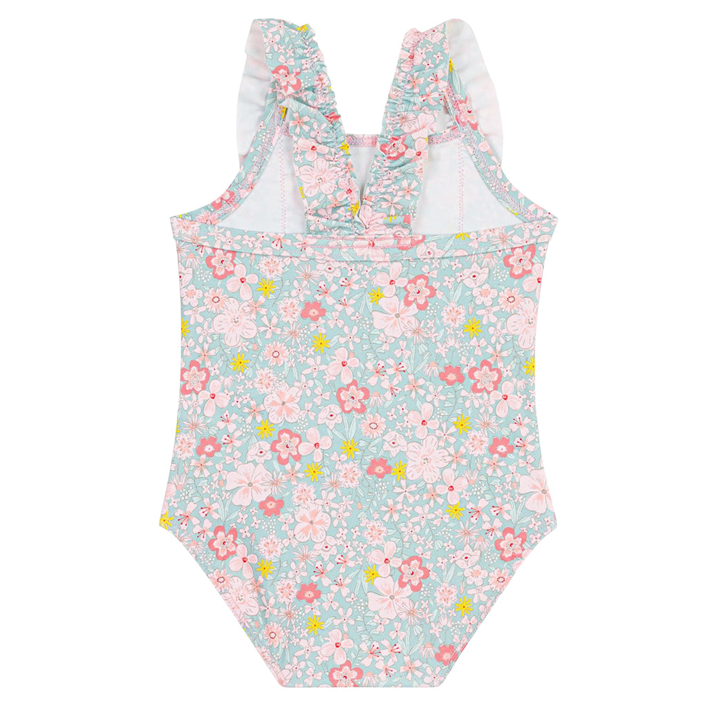 Petit Bateau Baby Swimsuit Spray Blue Floral Print