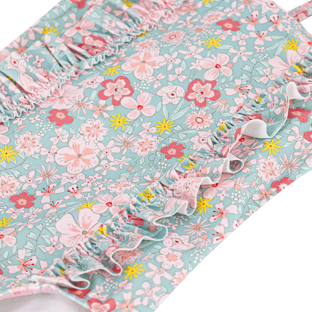 Petit Bateau Baby Swimsuit Spray Blue Floral Print