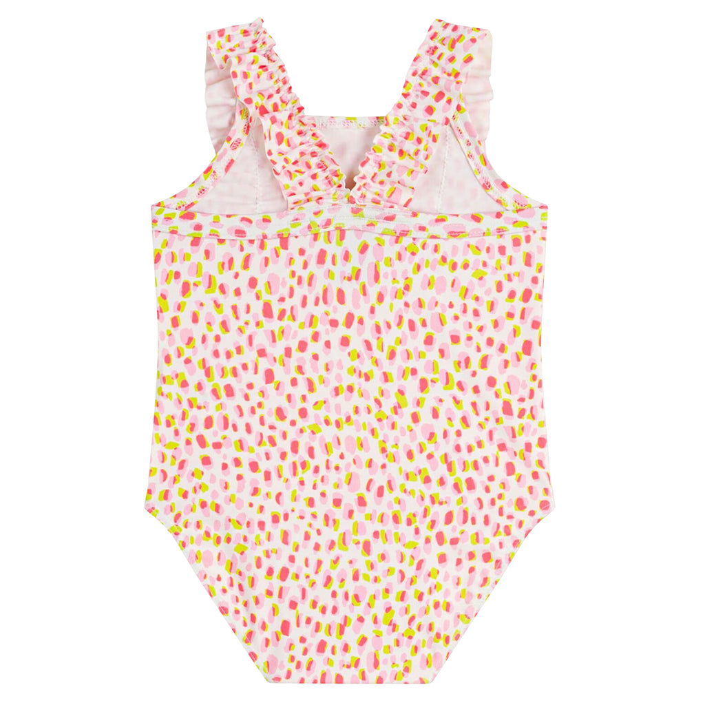 Petit Bateau Baby Swimsuit Pink And Yellow Dot Print