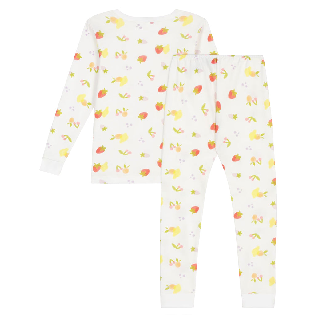 Petit Bateau Child Pyjamas Marshmallow White Fruit Print