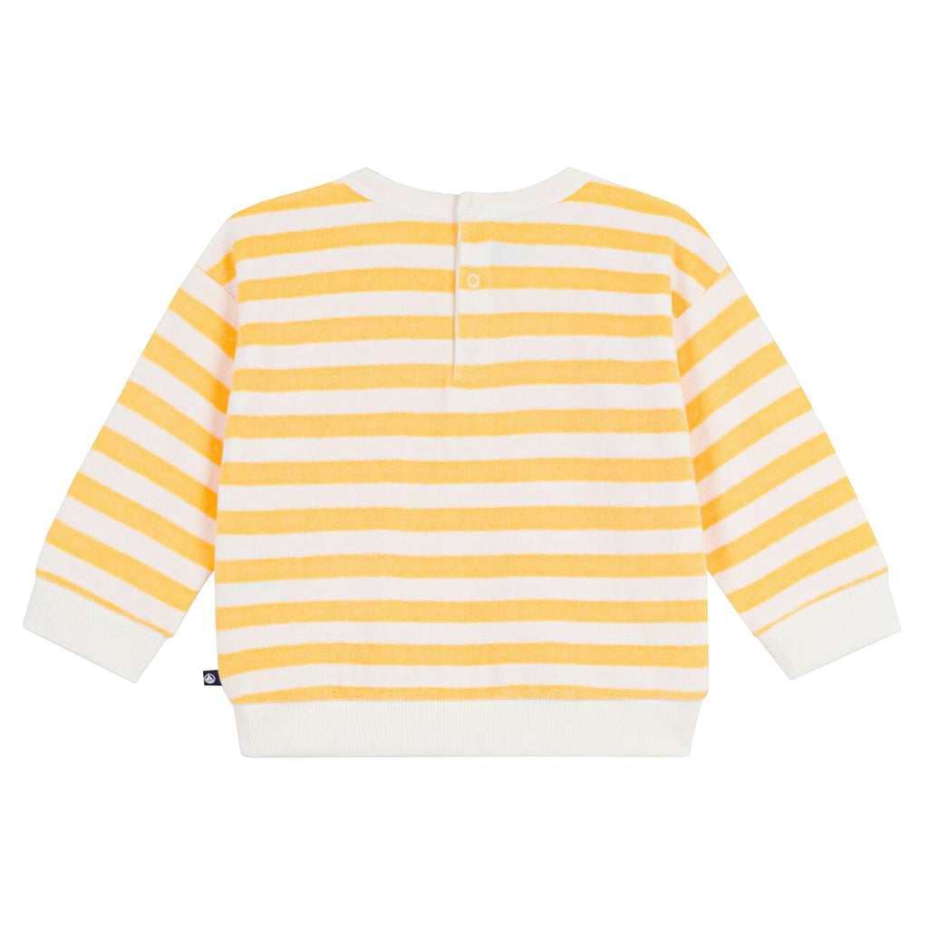 Petit Bateau Baby Sweatshirt Poleni Yellow And White Stripes