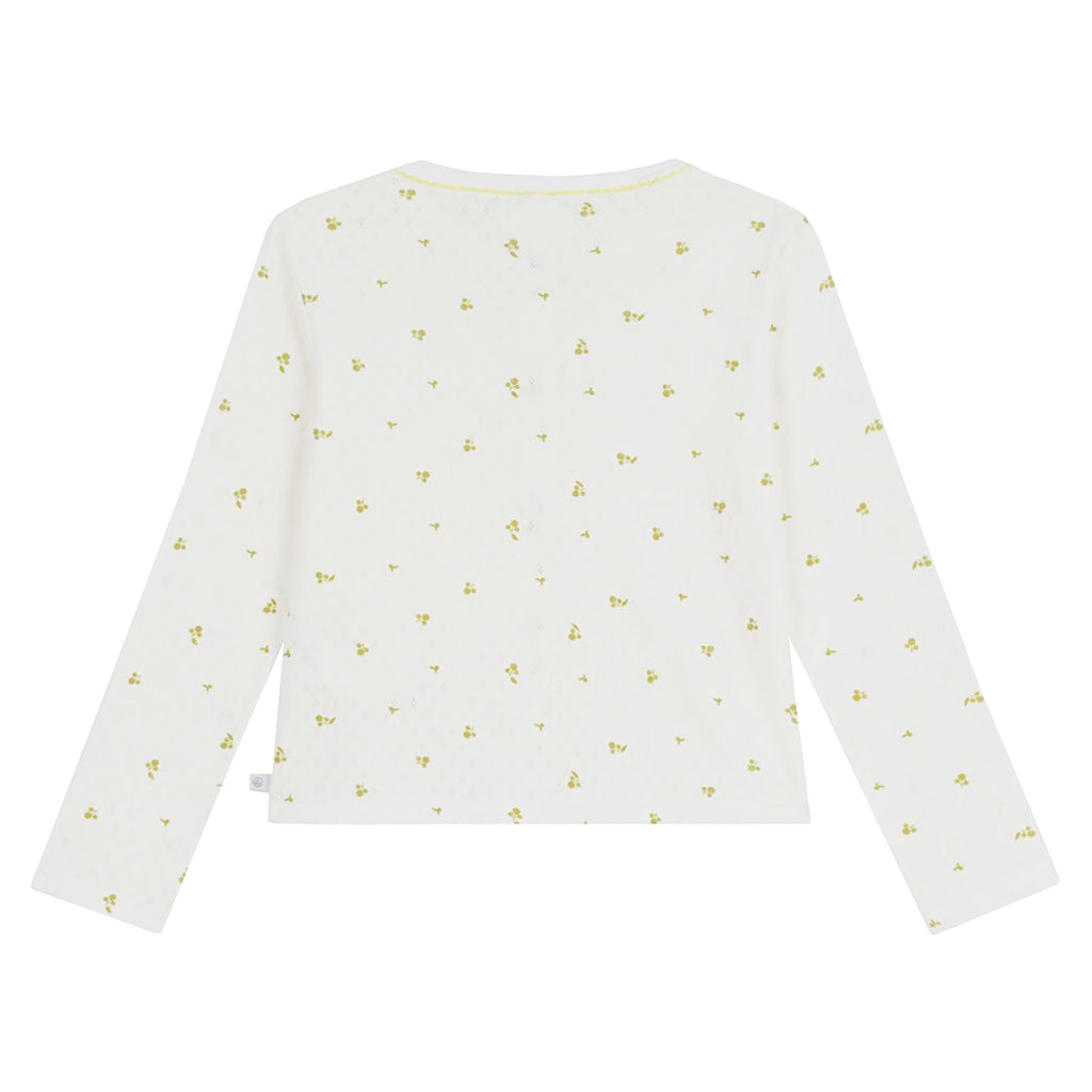 Petit Bateau Child Cardigan White Leaf Print
