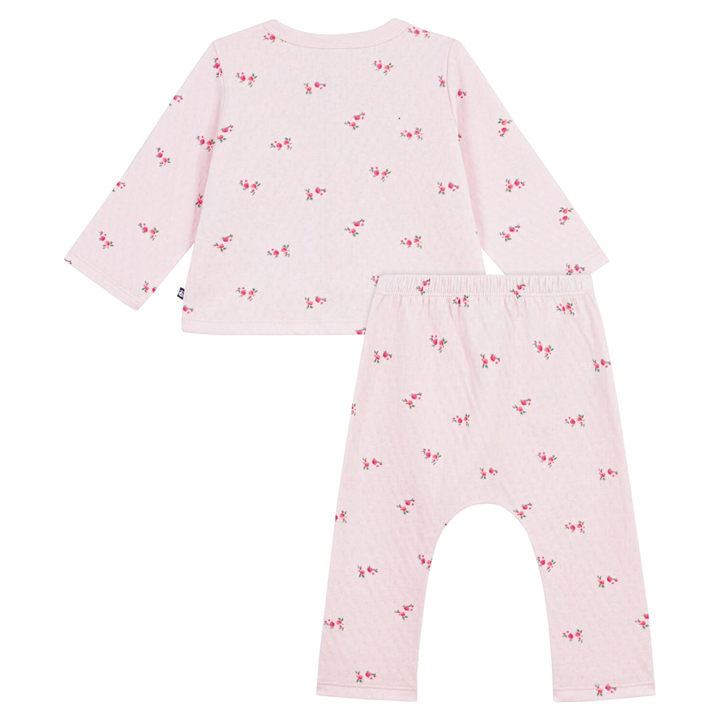 Petit Bateau Baby Two Piece Set Barely Pink Strawberry Print