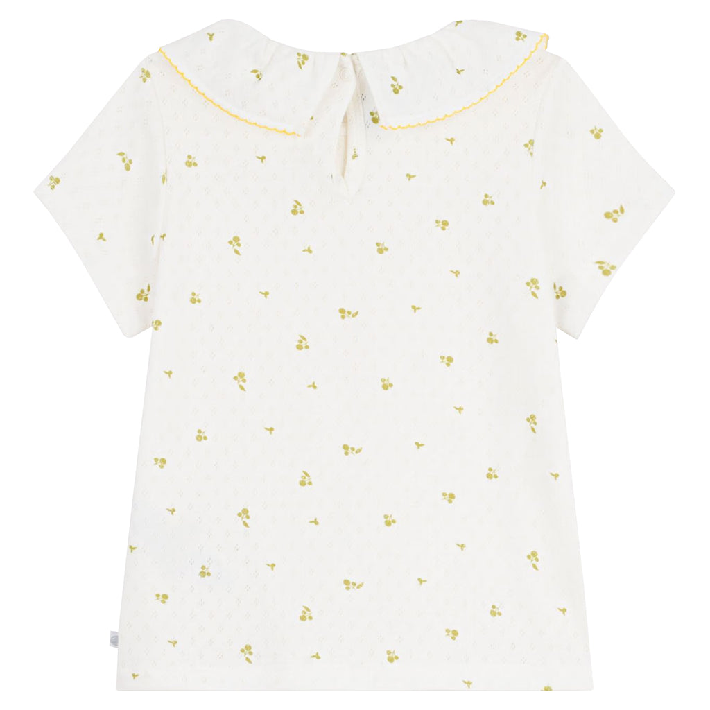 Petit Bateau Child T-shirt White Leaf Print