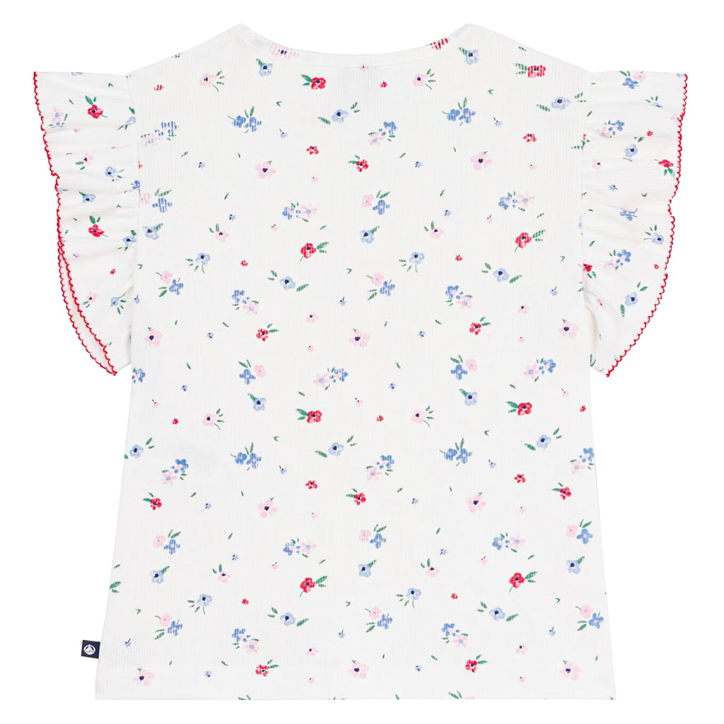 Petit Bateau Child T-shirt White Floral Print