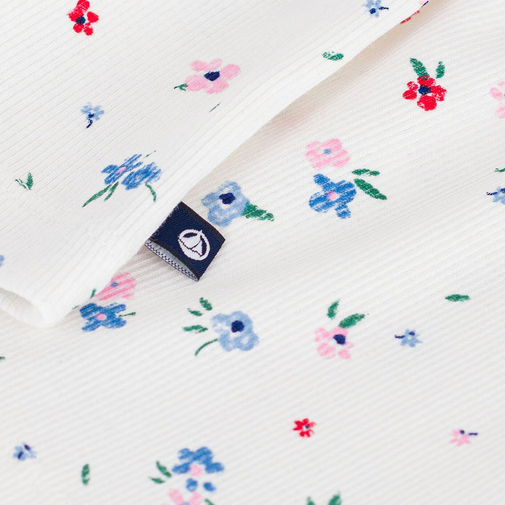 Petit Bateau Child T-shirt White Floral Print
