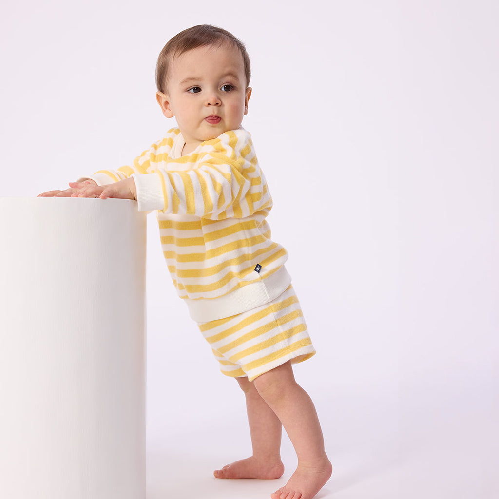 Petit Bateau Baby Shorts Poleni Yellow And White Stripes