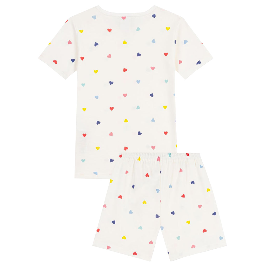 Petit Bateau Child Pyjamas Marshmallow White Multicolour Heart Print