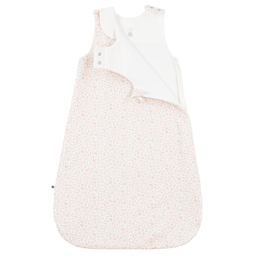Petit Bateau Baby Sleepsac White With Floral Print