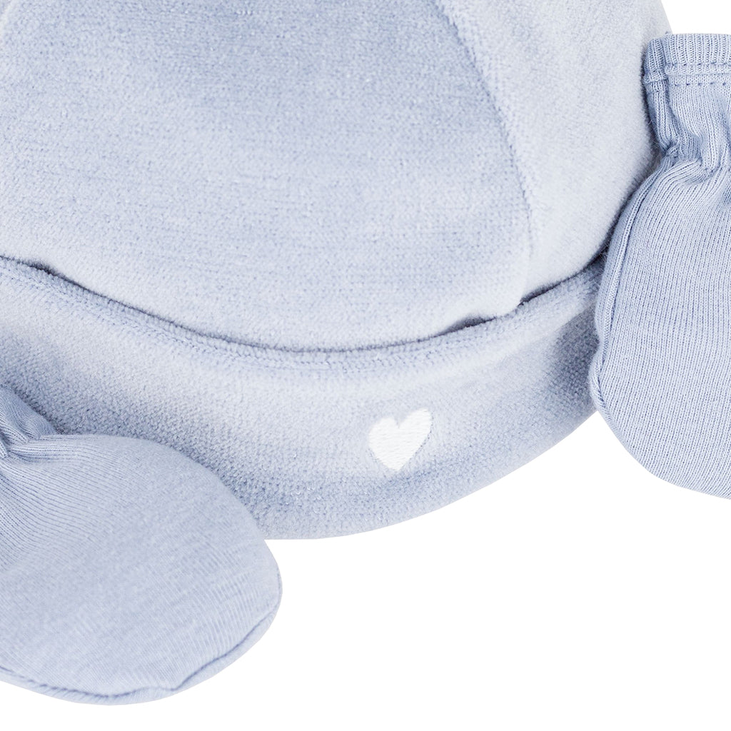 Petit Bateau Baby Hat And Mittens Set Polaire Blue