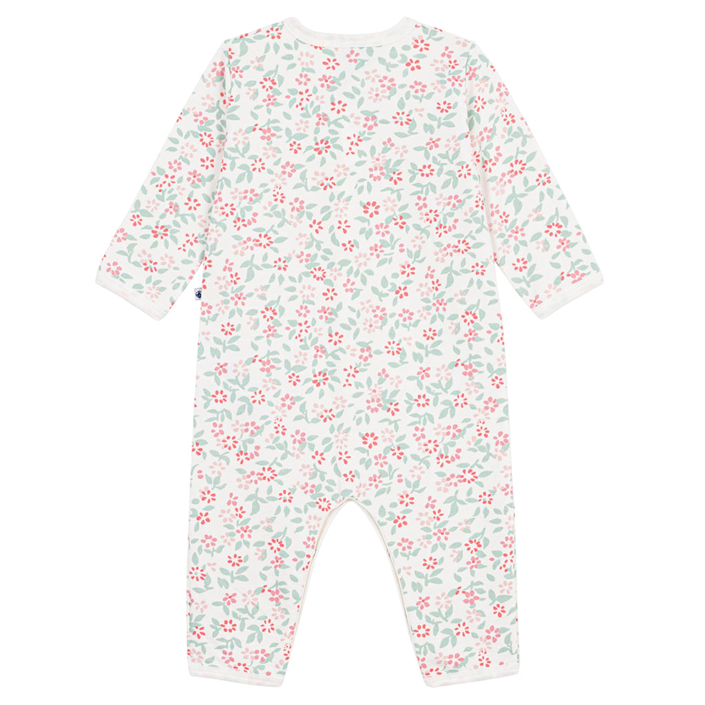 Petit Bateau Baby Pyjamas White With Floral Print