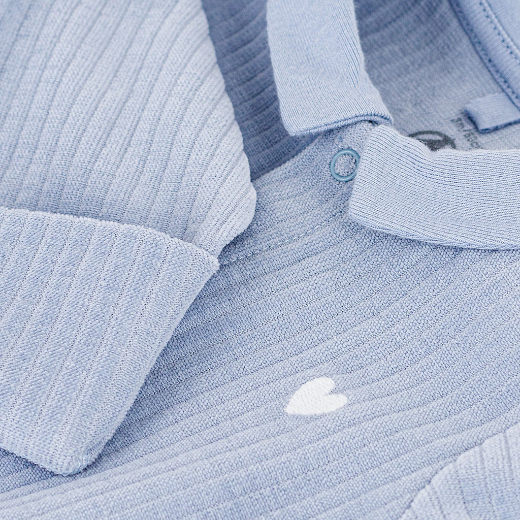 Petit Bateau Baby Velour Collared Pyjamas Polaire Blue