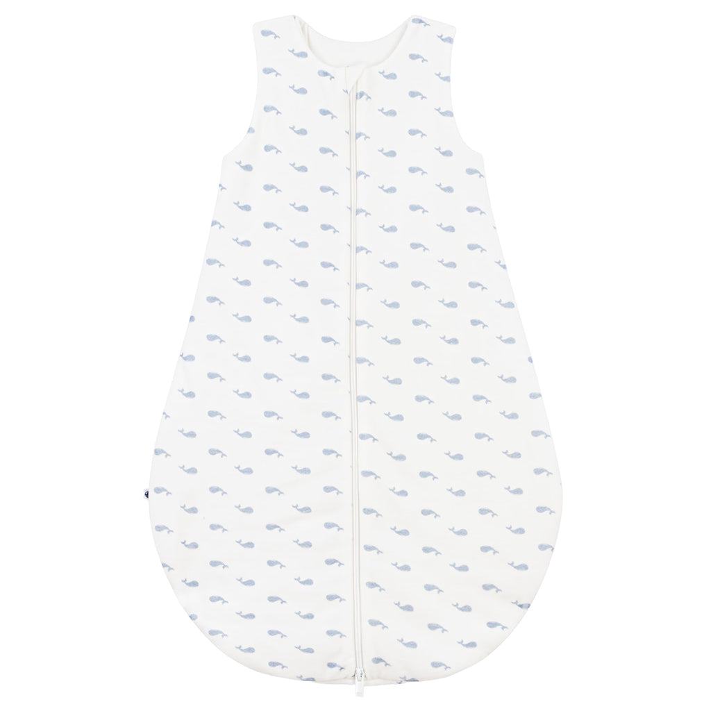 Petit Bateau Baby Sleepsac White With Whale Print
