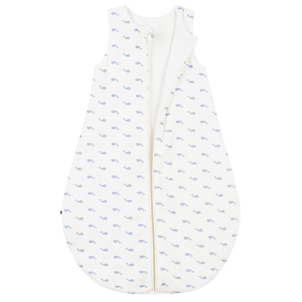 Petit Bateau Baby Sleepsac White With Whale Print